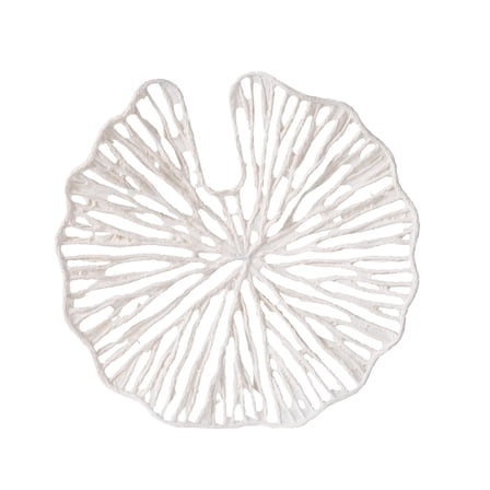 Leaf Patterned Wall Decor - 15.5" x 2" x 16" - Small - White