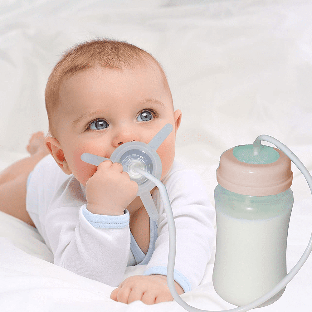 Self Feeding Baby Bottle, Bottle Holder for Baby, Baby Bottle with Straw, Anti Colic, for Convenient Feeding