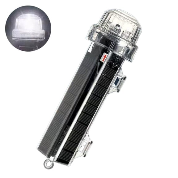 Solar Marine Flashing Lights, Solar-Powered Fishing Net Marker Lights, 1800mAh Navigation Lights for Vessels, Waterproof Emergency Signals for Fishing Nets, Buoys & Boats