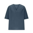 thumbnail image 4 of hotojiny Mens Linen Shirts Casual Cotton Linen 3/4 Sleeve Oversized T-Shirt Summer Lightweight Beach Yoga Tops with Pockets, 4 of 6