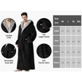 thumbnail image 4 of Robes for Men, LOFIR Long Mens Robes, Warm Soft Plush Mens Robe with Hood, Plus Size Plus Thick Robe for Men with Side Pocket and Belt, Bathrobes for Men Gifts, Black,L, 4 of 7