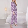 thumbnail image 3 of Fotbe Purple Butterflies Floral Conjunto de Pijama de Manga Larga para Mujer con Estampado, Ropa de Dormir de 2 Piezas, Conjunto de Casa Suave y Cómodo con Bolsillos-Small, 3 of 7