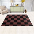 thumbnail image 3 of Black Brown Checked Pattern Memory Foam Area Rug 31"x20" Non Slip, Absorbent, Fade Proof for Living Room, Bedroom, Office, 3 of 7