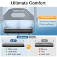 thumbnail image 3 of Andador plegable HOMLAND con asiento para personas mayores, ruedas grandes de 8", capacidad de peso de 350 lb, asas y altura del asiento ajustables, andador ligero con ruedas, azul claro, 3 of 5