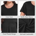 thumbnail image 5 of OutfitShow Plus Size Womens Tops Crew Neck Casual Tunic Short Sleeve Shirts Floral Blouses Loose Summer Tops, 5 of 7