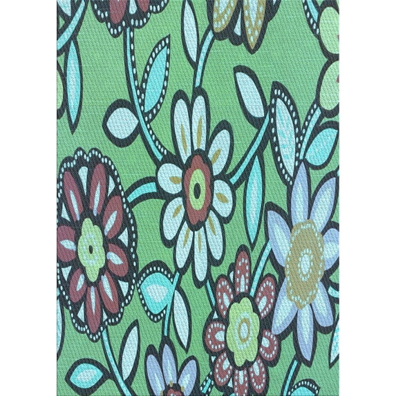 Ahgly Company Machine Washable Indoor Rectangle Transitional Turquoise Green Area Rugs, 3' x 5'