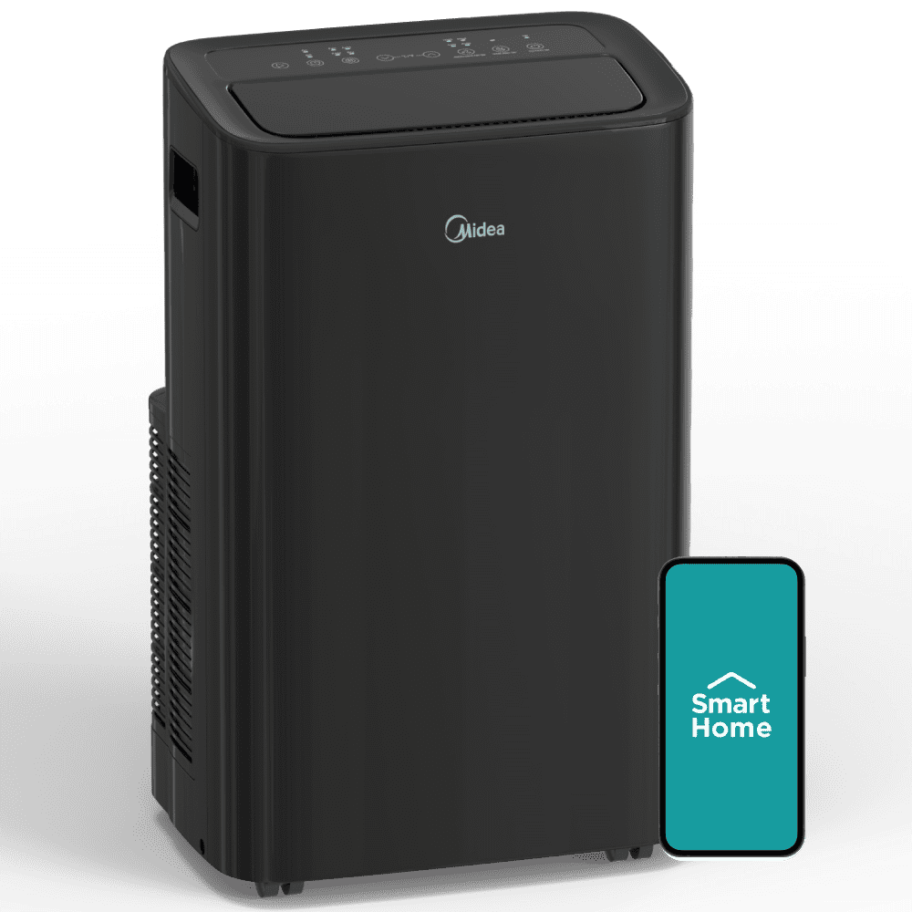 Midea 10,000 BTU Portable Air Conditioner, 3-In-1 Ventilate, Dehumidifier, Cool, Programmable Timer, Wi-Fi and Alexa, Black