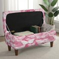 thumbnail image 3 of FOR U DESIGNS Pink Butterfly Print Ottoman Cover Washable Footstool Covers Thick Slipcover for Rectangle Ottoman, Washable Storage Furniture Protector for Dogs Pets, 3 of 7