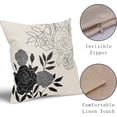 thumbnail image 4 of Black Gray Floral Pillow Covers 18x18 Set of 2 Modern Elegant Line Flower Throw Pillows Farmhouse Outdoor Spring Summer Pillowcase Decorative Square Linen Cushion Case for Home Sofa Couch Bed, 4 of 6