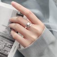 thumbnail image 2 of S925 Silver Sterling Ring Women's Simple Shinny Surface Ring with Size Adjustable, 2 of 7