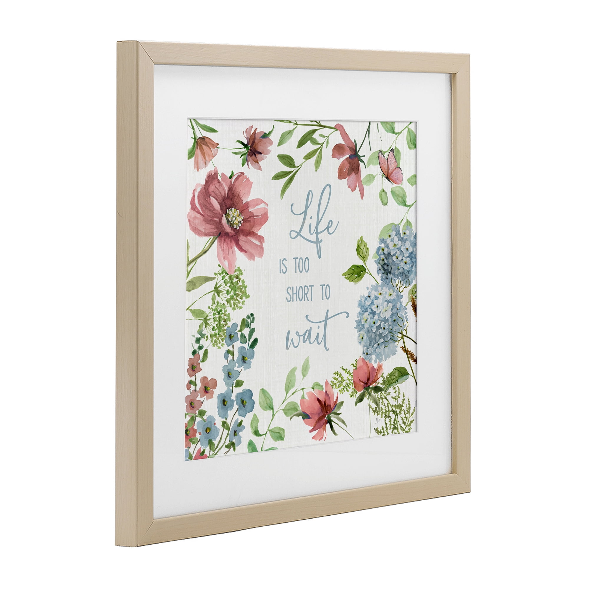 Stupell Industries Too Short To Wait Birch Framed Print Under Glass, design by Nan