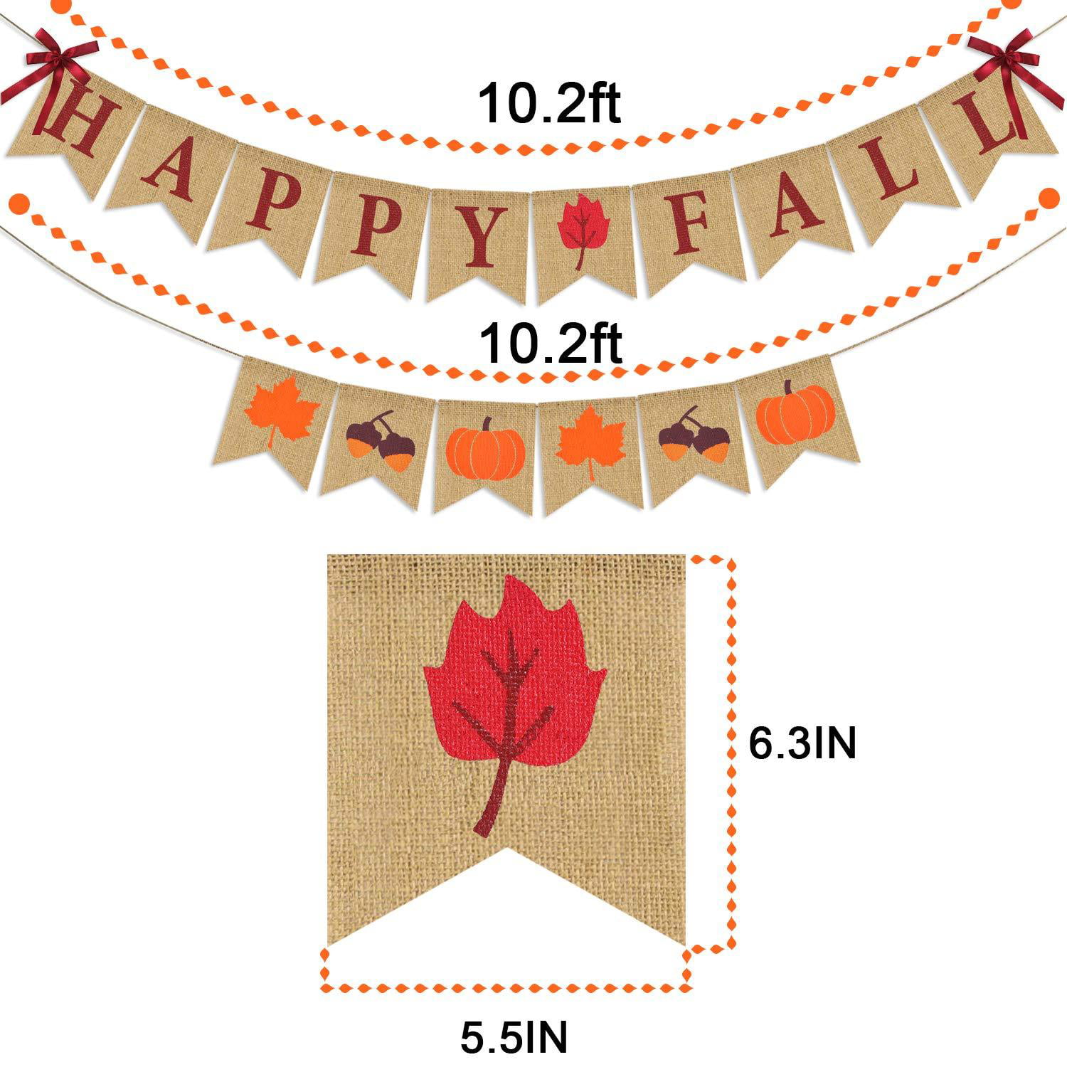 Custom Colors Leaf Thanksgiving Party Banner 