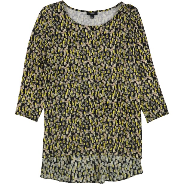 Alfani Blusa de punto alto-bajo para mujer, amarillo, pequeño