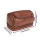 thumbnail image 2 of Bolsa de aseo de cuero PU, bolsa organizadora de viaje de gran capacidad con gancho colgante, bolsas de afeitar para baño, 2 of 9