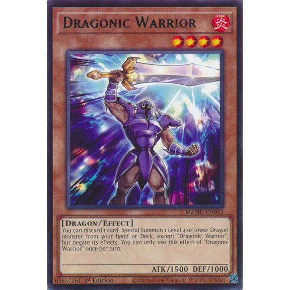YuGiOh Maze of Muertos Rare Dragonic Warrior MZMU-EN043