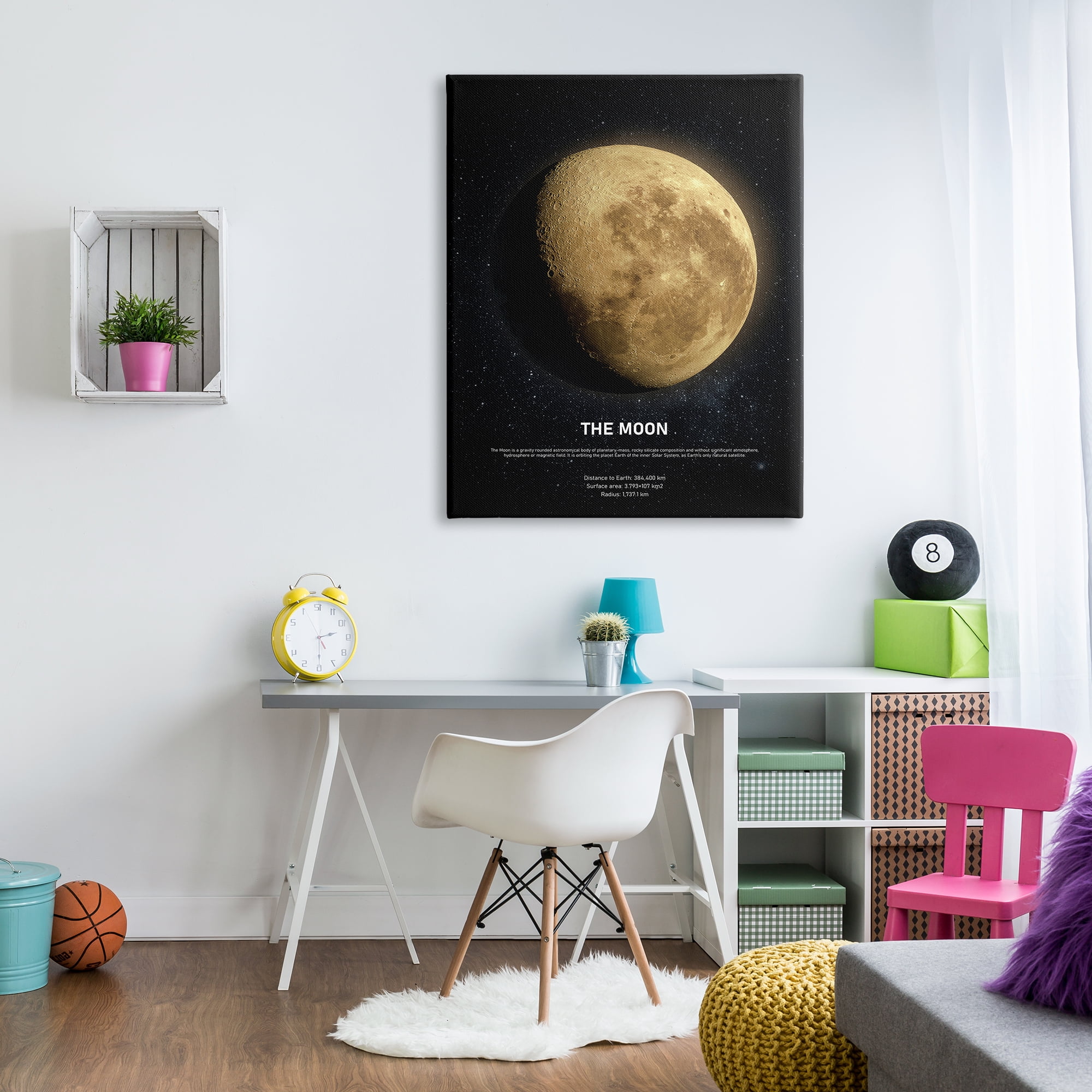 Stupell Industries Earth's Moon Celestial Facts Outer Space Infographic, 36 x 48, Designed by Design Fabrikken