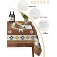 thumbnail image 2 of Southwest Table Cloth, Western Brown Yellow Geometric Abstract Art Wooden Waterproof Tablecloth for Square Tables, Reusable Washable Fabric Table Cover for Restaurant Kitchen Dining Tables 54"x54", 2 of 6