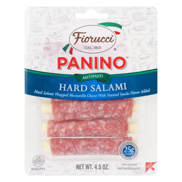 Fiorucci Hard Salami Wrapped Mozzarella Cheese Panino, Easy to Open
