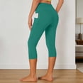 thumbnail image 2 of DHFJKG High Waisted Yoga Pants Women Capri Leggings With Pockets Buttery Soft Athletic Fitness Cropped Tights, 2 of 4