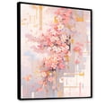 thumbnail image 2 of Designart "Modern Cherry Blossom Striped Design" Cherry Floater Framed Wall Art Living Room, 2 of 5