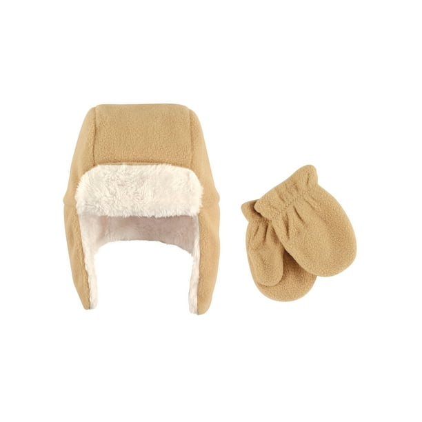 Hudson Baby Hudson Baby Boy Traper Fleece Hat & Mittens 2pc Set