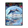 thumbnail image 1 of RYLABLUE Dolphin Fleece Throw Blanket 58x80 inches, 1 of 1