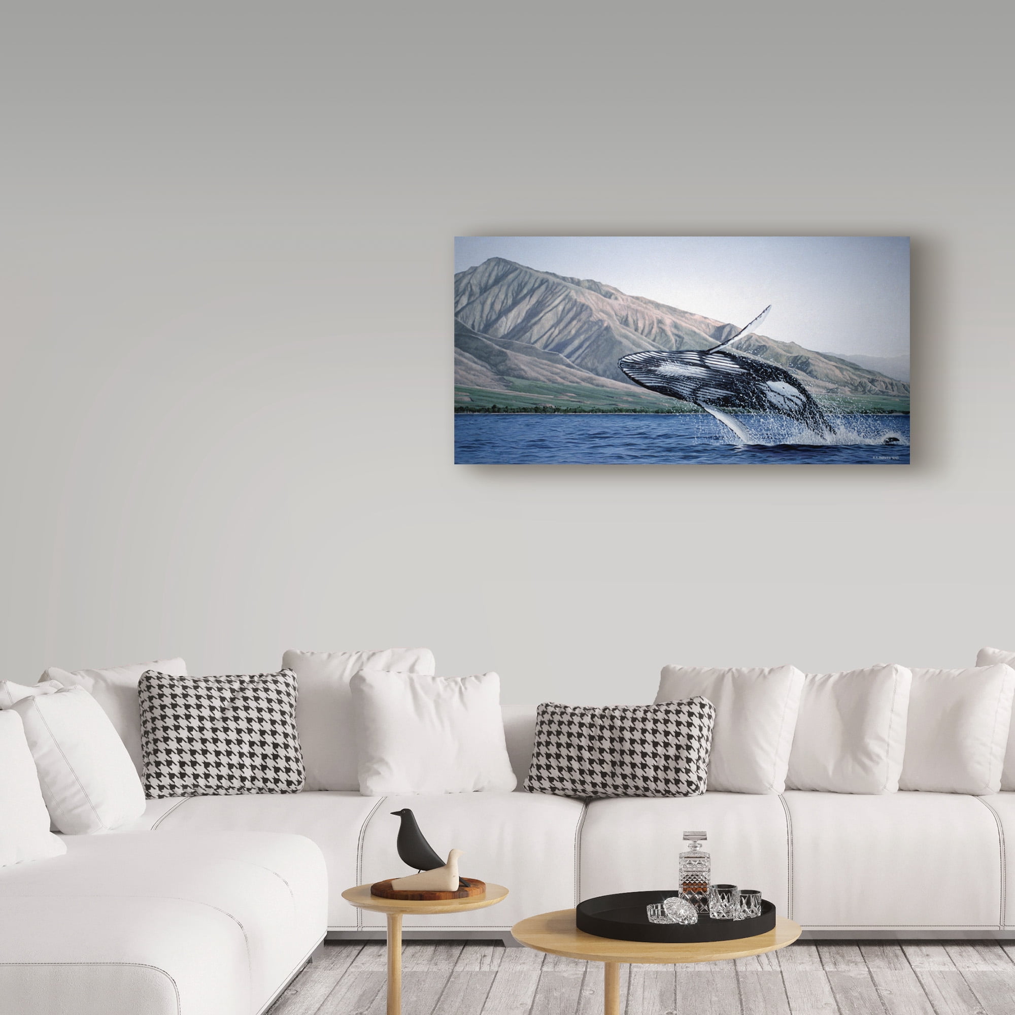 Trademark Fine Art 'Breeching Humpbacks Maui' Canvas Art by Ron Parker