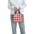 thumbnail image 6 of Vsdgher Red Plaid Daisy Lunch Bag, Lunch Box for Women Adult Men, Lunch Tote Insulated Cooler Lunch Container for Work/Office/Picnic/Travel, 6 of 8