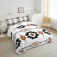 thumbnail image 3 of jejeloiu Western Boho Bohemain Full Size Comforter Sets,White Aztec Geometric Bedding Comforter Set,Rustic Farmhouse Cabin Bedding Sets For Adults,Luxury Bedroom Decor Reversible,3-Piece, 3 of 8