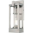thumbnail image 2 of 6.25 inch 1 Light Brushed Nickel Outdoor Wall Lantern Pendant Lighting Fixture with Cylinder Clear Glass Shade backed with Solid Brass material for patio, front porch, entryway and more, 2 of 5