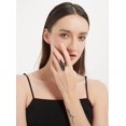 thumbnail image 4 of Women Black Cluster Cubic Zirconia Punk Statement Rings, 4 of 4