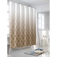 thumbnail image 3 of Fsddascl Brown Moroccan Abstract Shower Curtain Set - Small 36" x 72" Washable Bathtub Curtain with 12 Hooks, Geometric Gradient Modern Art Waterproof Fabric Stall Shower Curtains for Bathroom, 3 of 6