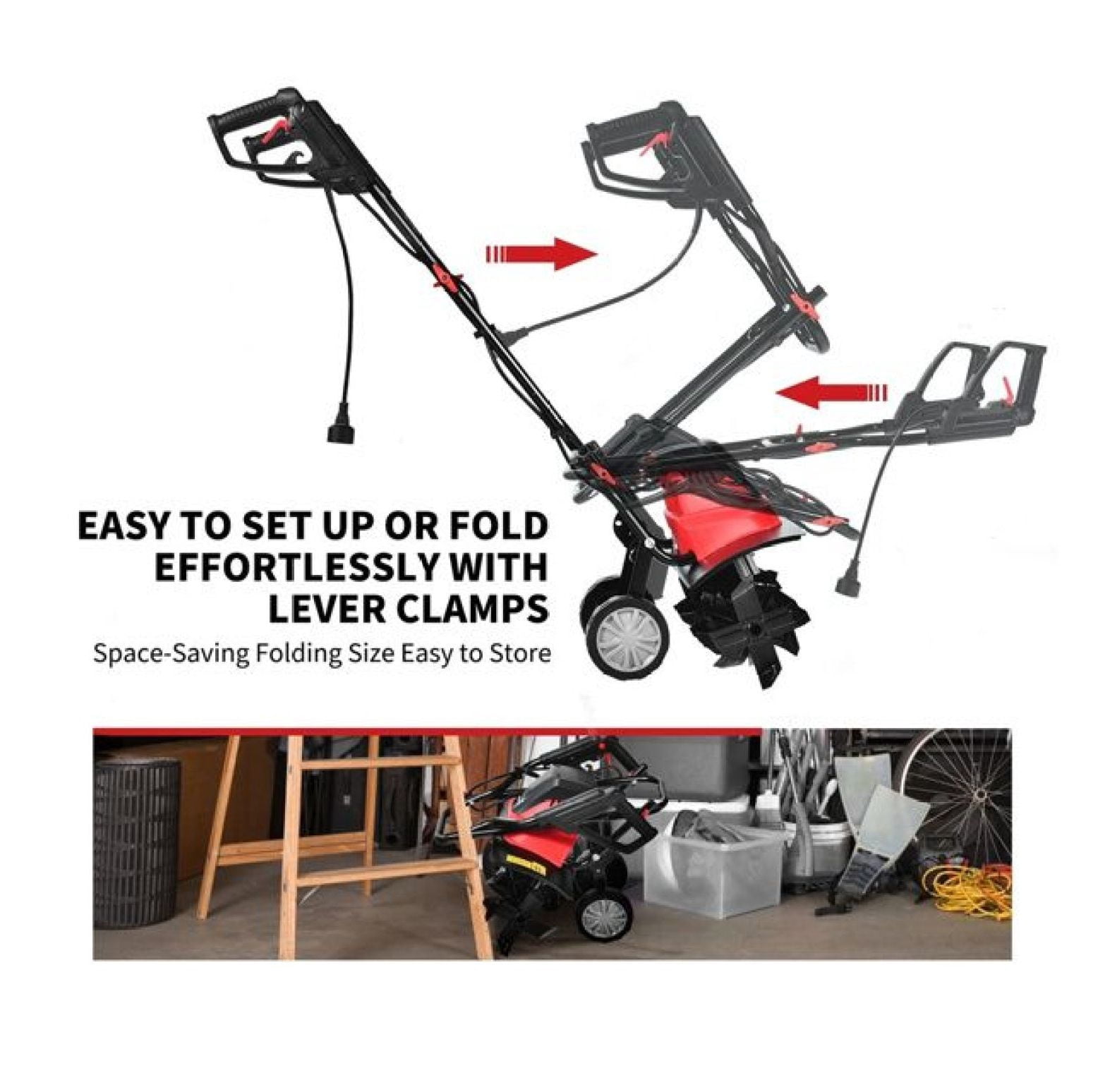 Electric Tiller Cultivator 17 Inch, 13.5 Amp Garden Tiller with 6 Blades