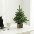 thumbnail image 3 of AYktou 17.6 Inch Desktop Christmas Tree, Artificial Pines Potted Plants Small Christmas Tree with Vintage Imitation Wood Base, Free DIY Fake Plants Decor for Christmas Fireplaces Dining Table, 3 of 8