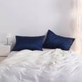 thumbnail image 3 of Kelnaro 2 Pack Navy Blue Satin Pillowcases King Size 20"x36" - Hidden Zipper Silky Smooth Soft Breathable Pillow Covers for Hair & Skin, 3 of 6