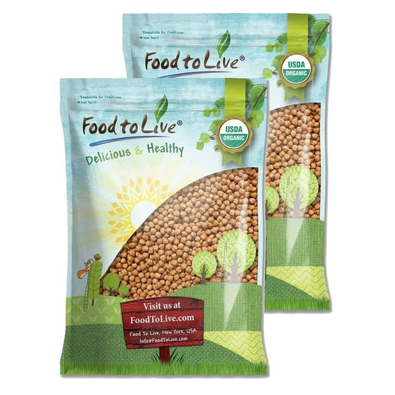 Organic Garbanzo Beans, 25 Pounds - Non-GMO, Sproutable, Kosher, Raw, Vegan - by Food to Live