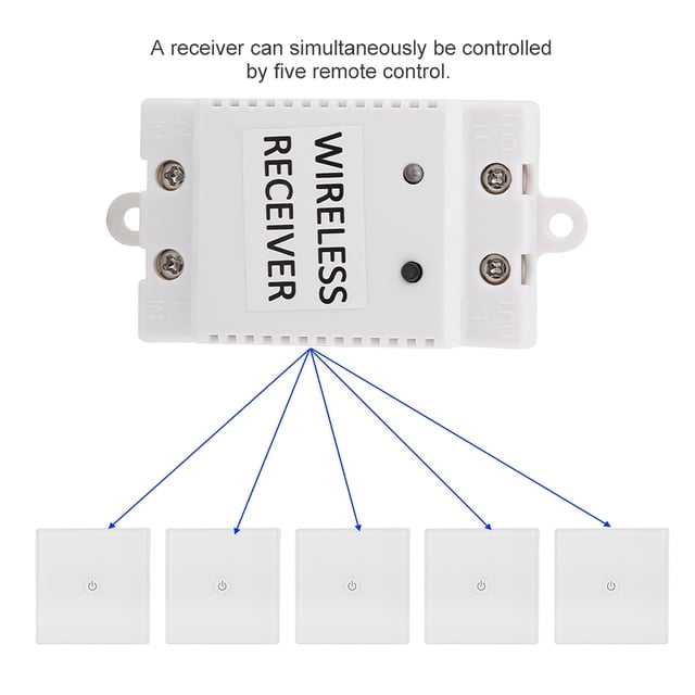 Remote Switch, Wireless Switch Panel, Wireless Touch LED Lamps 1 Way Energy-Saving Lamps Factories Offices Hotels for Smart Home