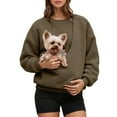 thumbnail image 3 of Women Small Pet Pouch Sweatshirt Oversized Dog Carrier Sweatshirt Fashionable Long Sleeve Oversized Pocket Sweatshirt for Women Fall Clothes, 3 of 5