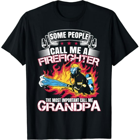Sam Soft Fireman Grandpa Fire Department Proud Firefighter T-Shirt Full Size S-5XL