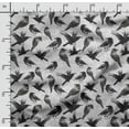 thumbnail image 2 of Soimoi Bird Print, Silk Fabric, Decor Sewing Fabric by The Yard 42 Inch Wide,Decorative Fabric for Shirts Suits Ties, Black, 2 of 5