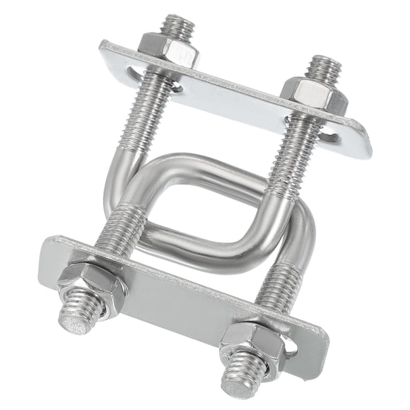 Uxcell Square U-Bolts, Square Bend U-Bolt Stainless Steel Pole U Bolt with Nut Plate Washer for Boat Trailer Camping Sailboat M8x25x50mm