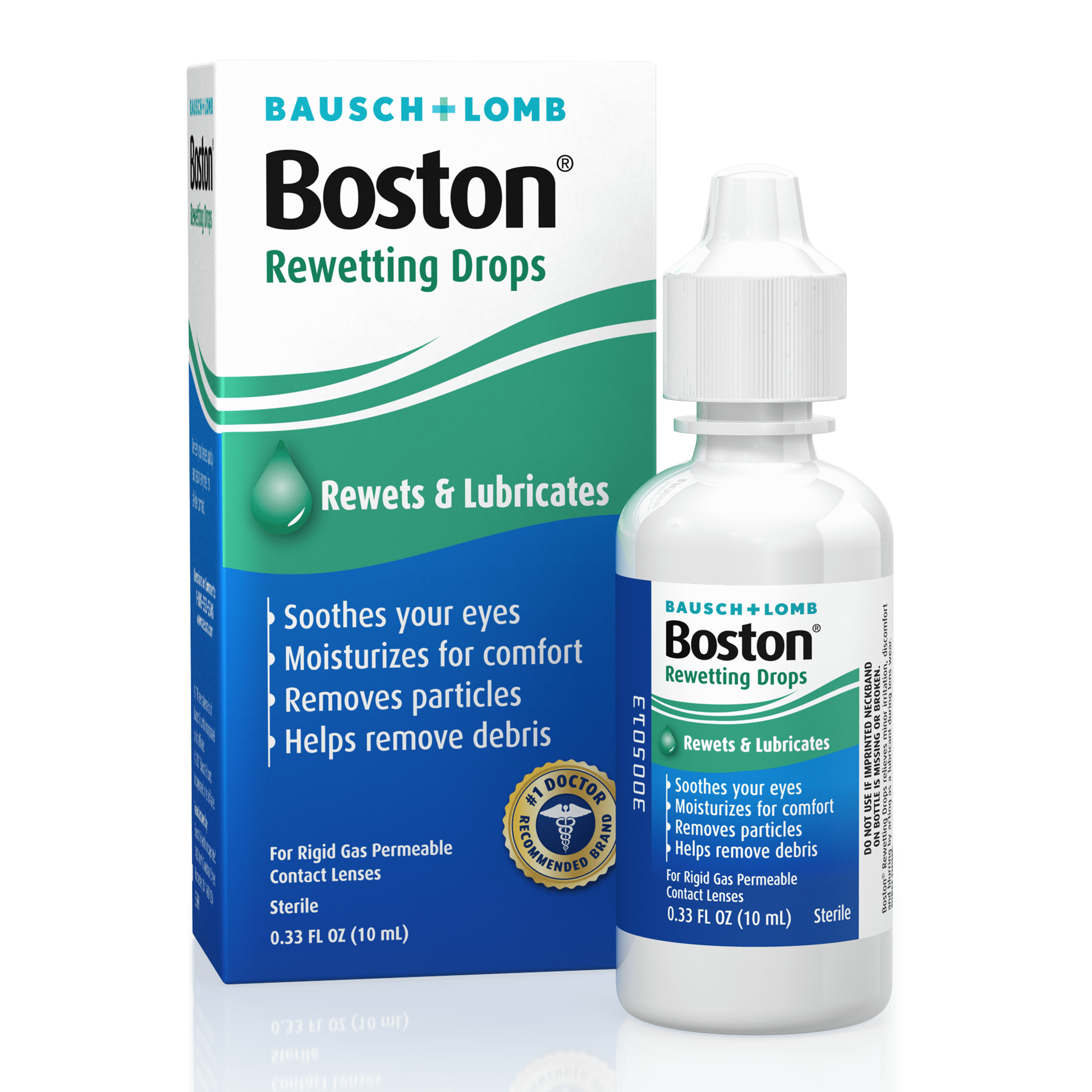 Boston® Rewetting Drops for Rigid Gas Permeable Contact Lenses - from Bausch + Lomb, 0.34 fl oz (10 mL) - Pack of 5