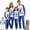 Blue Mom, variant on Family Matching Christmas Pajama Set Reindeer Tops Plaid Pants Sleepwear Outfits