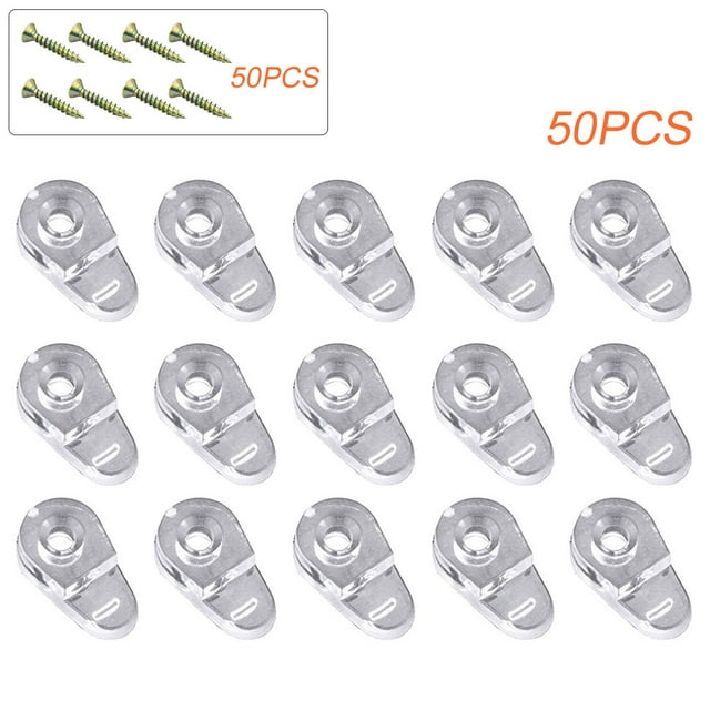 50pcs With Screws Glass Retainer Clips Kit Clear Holder Hardware