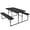 Black, variant on Resenkos Indoor and Outdoor Folding Picnic Table Bench Set with Wood-like Texture, HDPE, Gray