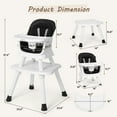 thumbnail image 6 of Richya 8 in 1 Baby High Chair for Babies, Toddler Dining Booster Seat, BPA Free PP Material, Black, 6 of 9