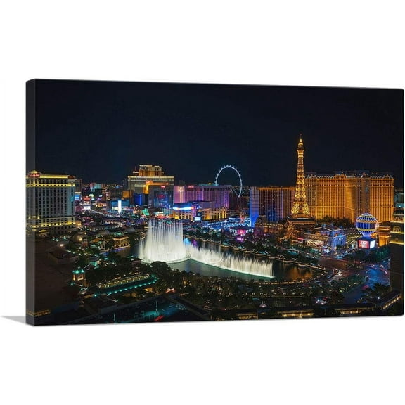 Las Vegas Strip Nevada Party City at Midnight Canvas Art Print Stretched Unframed Painting Posters