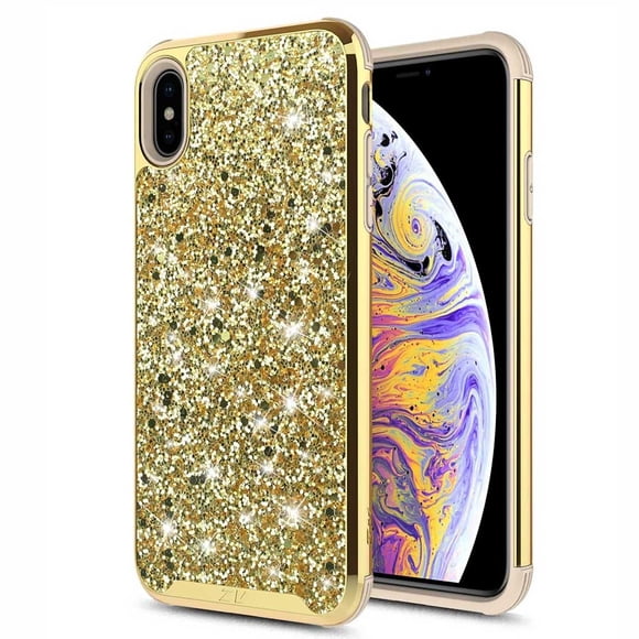 . Funda ZIZO Diamond compatible para iPhone Xs Brillos Oro