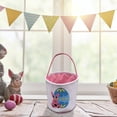 thumbnail image 2 of Under 10 Home Textile Storage Easter Basket Holiday Rabbit Bunny Printed Canvas Gift Carry Candy Bag, 2 of 4