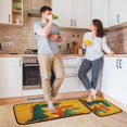 thumbnail image 7 of Kitchen Floor Mat 2 Sets Carpet Floor Mat Kitchen Mat Bathroom Mat Living Room Mat Bedroom Mat Absorbent Delicate Fabric No Ball Colorful Dinosaurs, 7 of 7